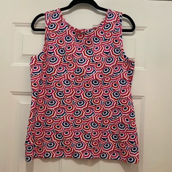 Land's End Red White and Blue Umbrella Tank Top - Picture 2 of 7